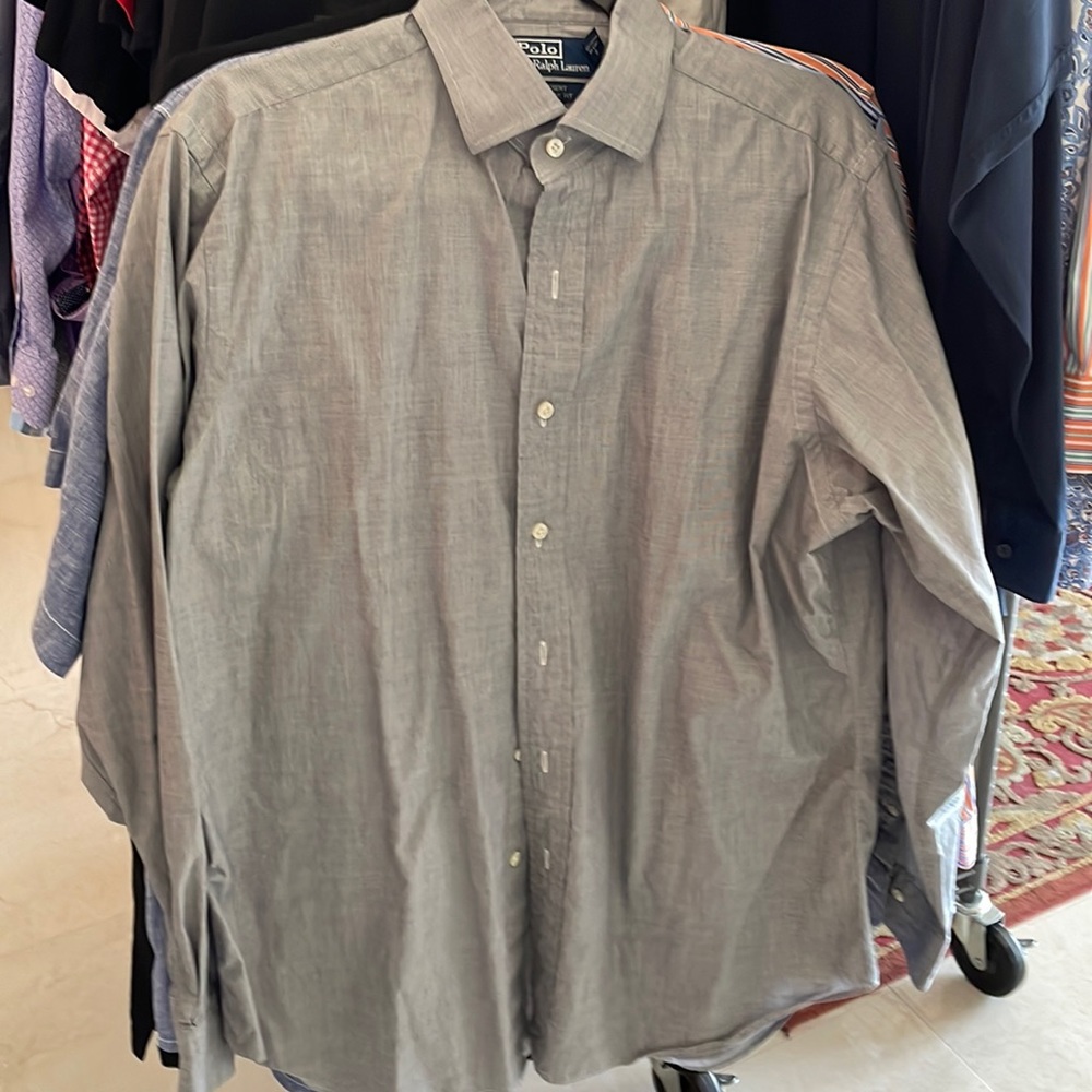 Two Polo by Ralph Lauren dress shirts.